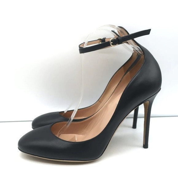 Valentino Tango Ankle Strap Pumps Black Leather Size 41 - Picture 5 of 12